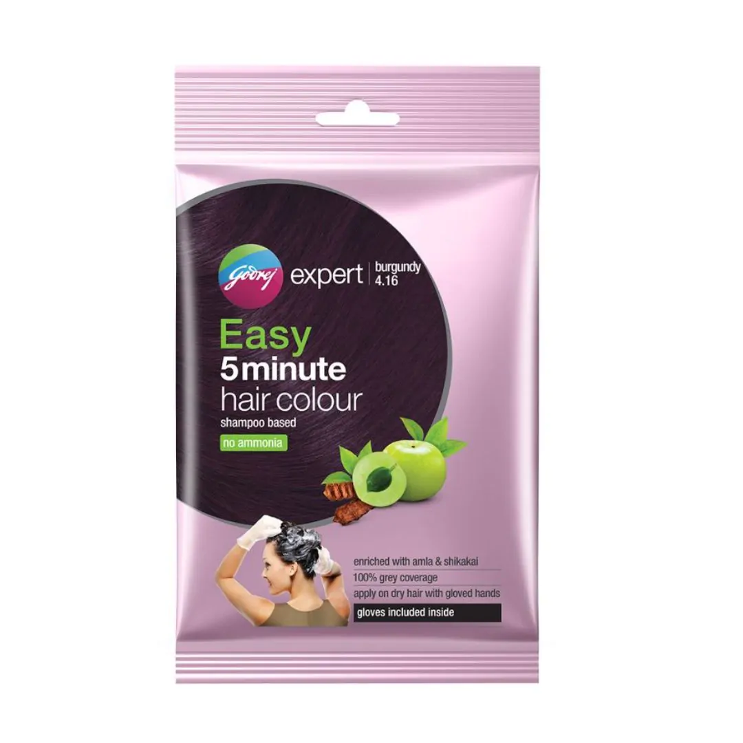 Godrej Expert Easy 5 Minute Shampoo Hair Colour 18ml - Burgundy
